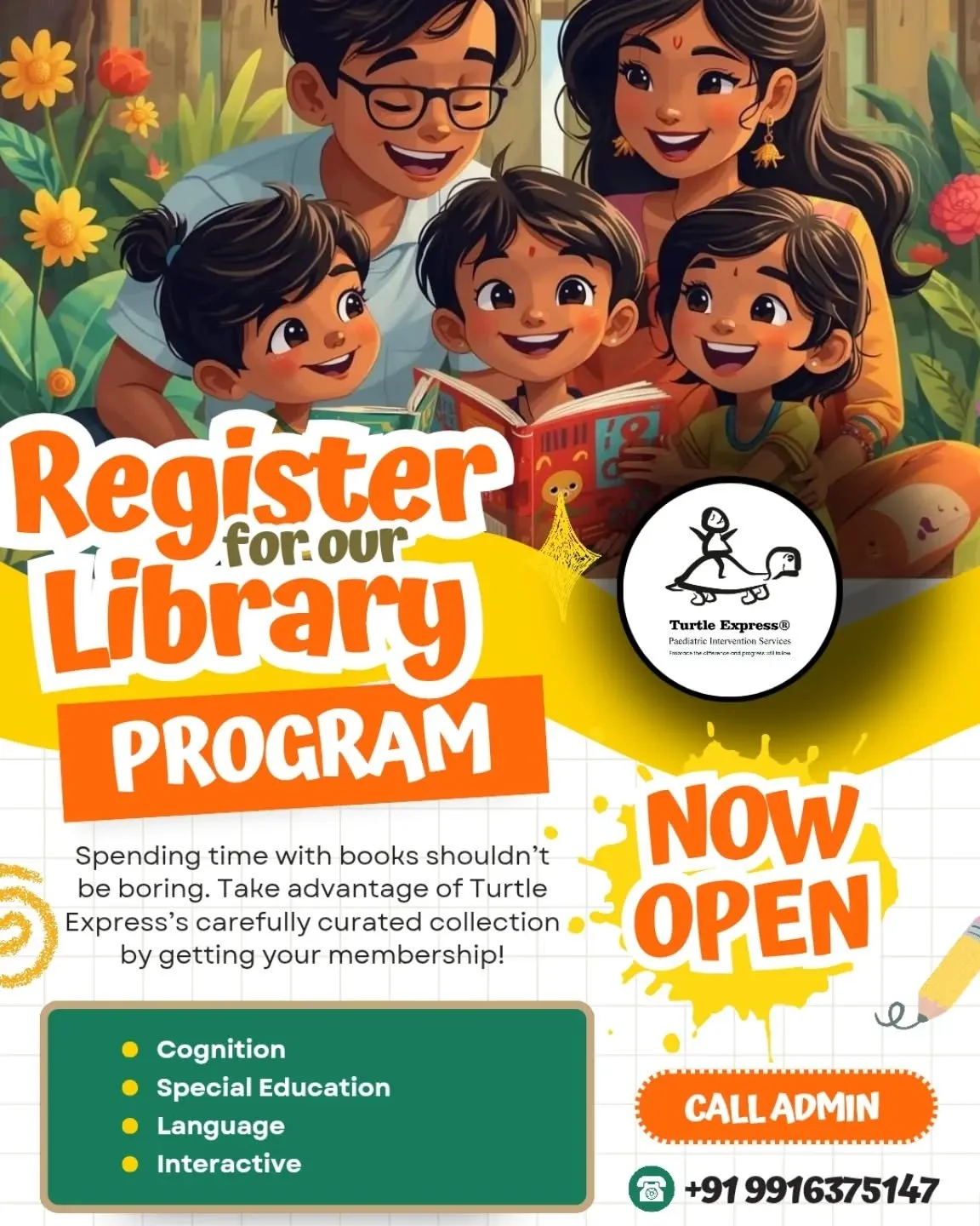 Turtle Express poster: Library programme